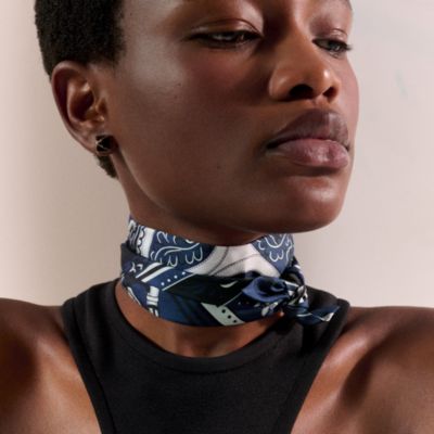 Jungle Love forever scarf 90 - Blue | Hermès Mainland China